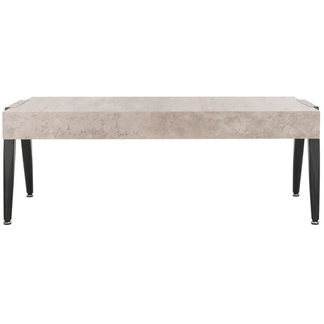 SAFAVIEH Ferne Light Grey/ Black Coffee Table - 46.4" x 23.6" x 16.5" - 46Wx24Dx17H