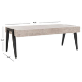 SAFAVIEH Ferne Light Grey/ Black Coffee Table - 46.4" x 23.6" x 16.5" - 46Wx24Dx17H