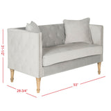 SAFAVIEH Firmine Tufted Settee - 53" x 28.8" x 31.5" - 53Wx29Dx32H