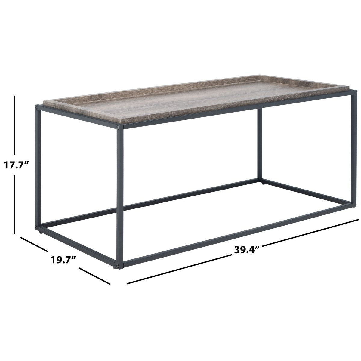 SAFAVIEH Flavie Living Room Coffee Table - 39.4" W x 19.7" L x 17.7" H - 39Wx20Dx18H