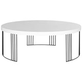 SAFAVIEH Fleurine Mid-Century Modern White Lacquer Coffee Table - 37.4" x 37.4" x 13.8" - 37Wx37Dx14H