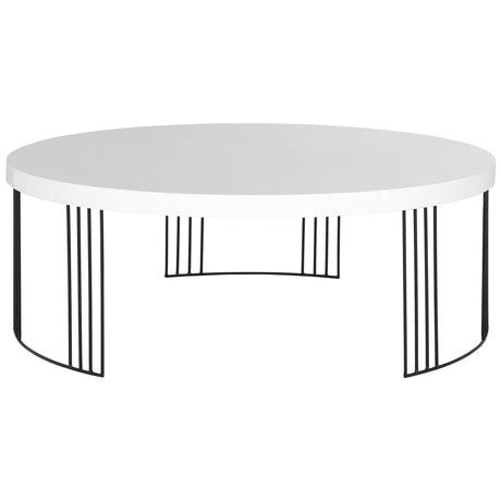 SAFAVIEH Fleurine Mid-Century Modern White Lacquer Coffee Table - 37.4" x 37.4" x 13.8" - 37Wx37Dx14H