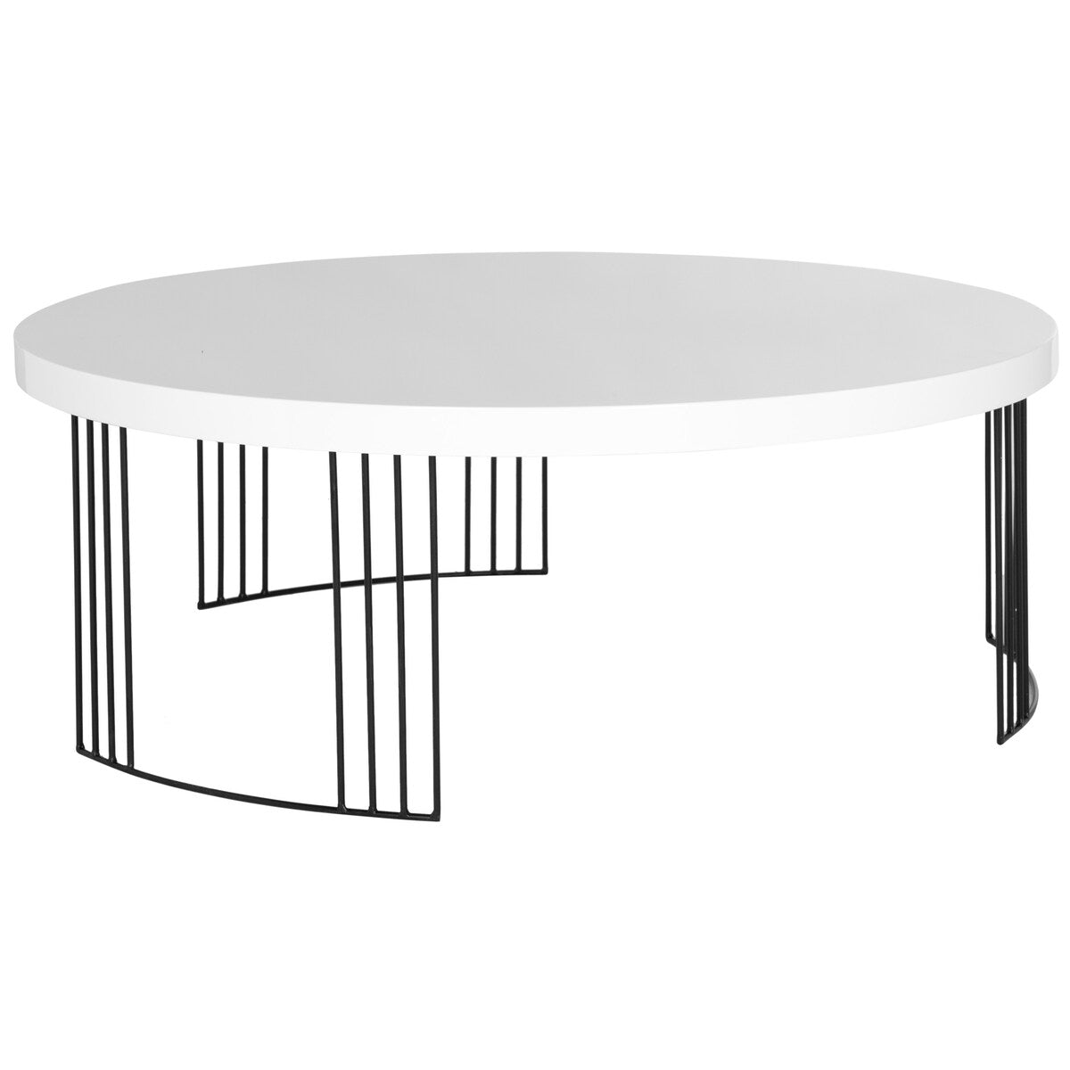 SAFAVIEH Fleurine Mid-Century Modern White Lacquer Coffee Table - 37.4" x 37.4" x 13.8" - 37Wx37Dx14H