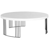 SAFAVIEH Fleurine Mid-Century Modern White Lacquer Coffee Table - 37.4" x 37.4" x 13.8" - 37Wx37Dx14H