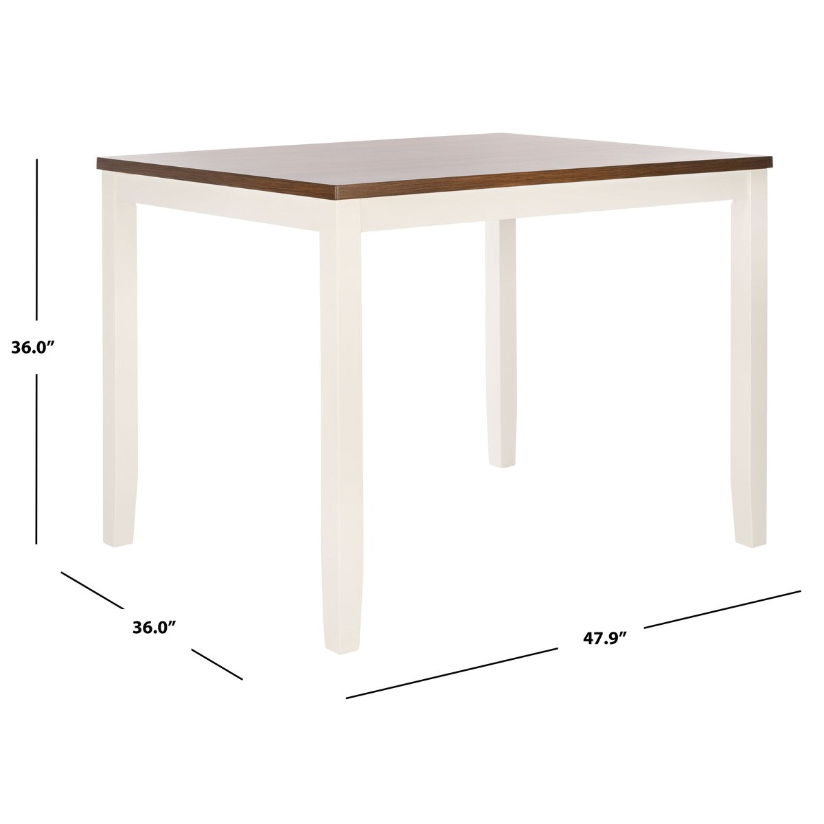 SAFAVIEH Florene Rectangle Counter Dining Table - 48" W x 36" L x 36" H - 48Wx36Dx36H