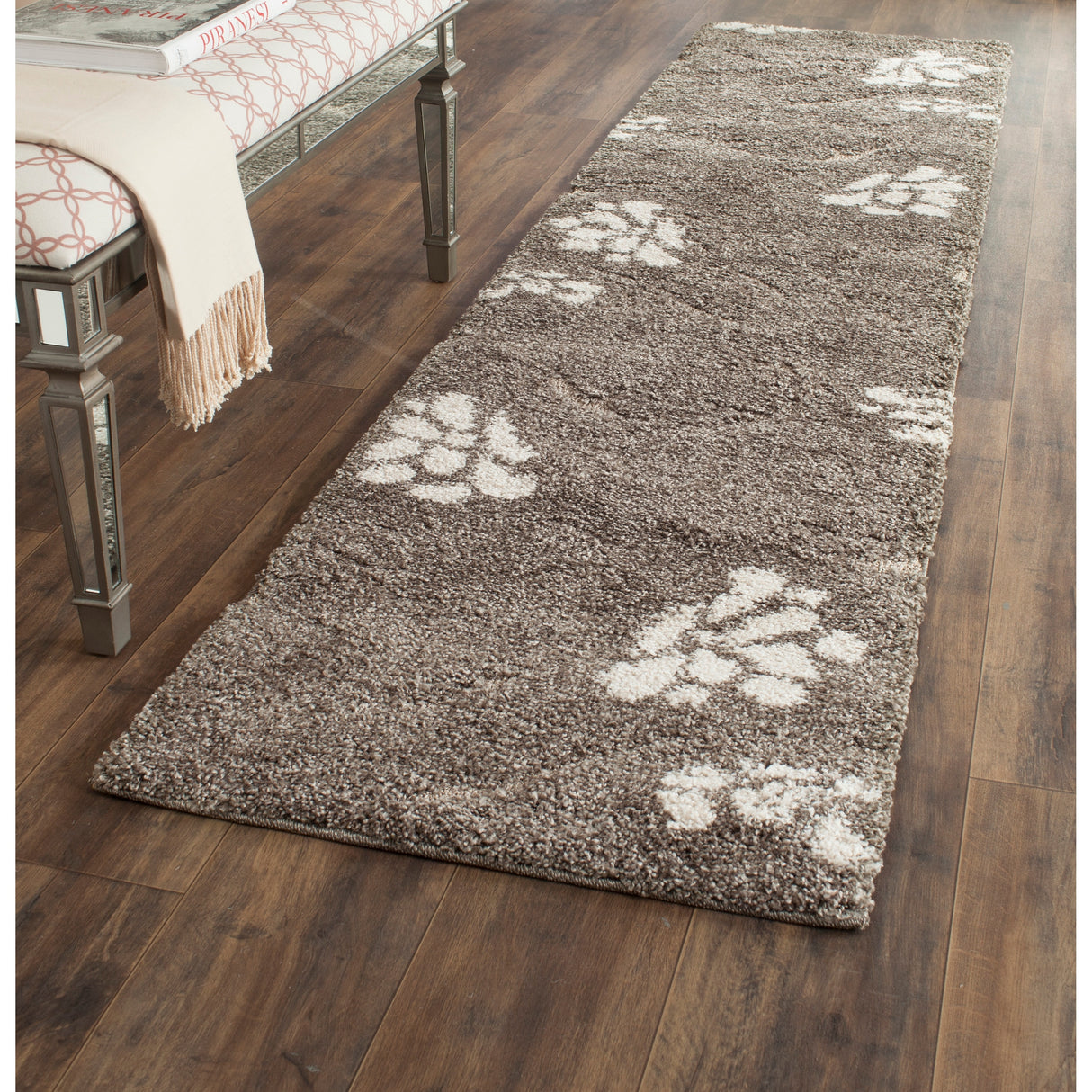 SAFAVIEH Florida Shag Ariette Floral Scroll 1.2-inch Thick Rug