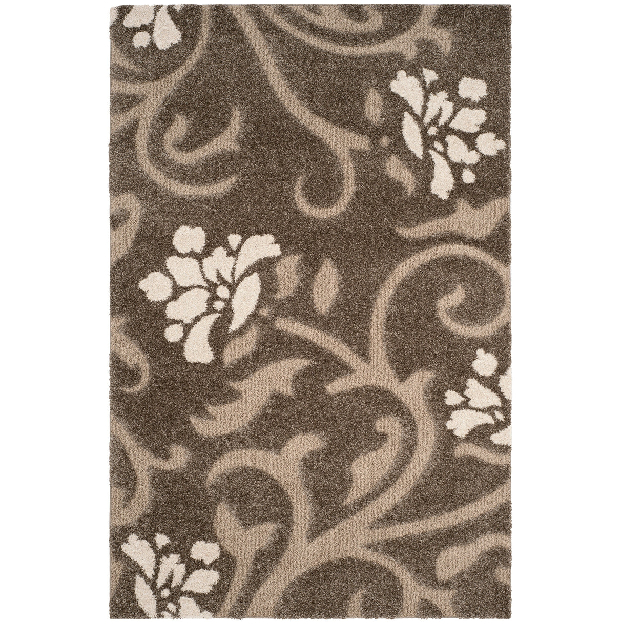 SAFAVIEH Florida Shag Ariette Floral Scroll 1.2-inch Thick Rug