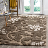 SAFAVIEH Florida Shag Ariette Floral Scroll 1.2-inch Thick Rug