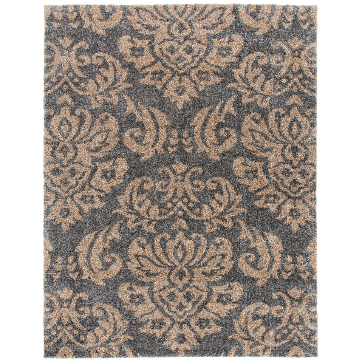 SAFAVIEH Florida Shag Aurkene Floral Damask 1.2-inch Thick Rug