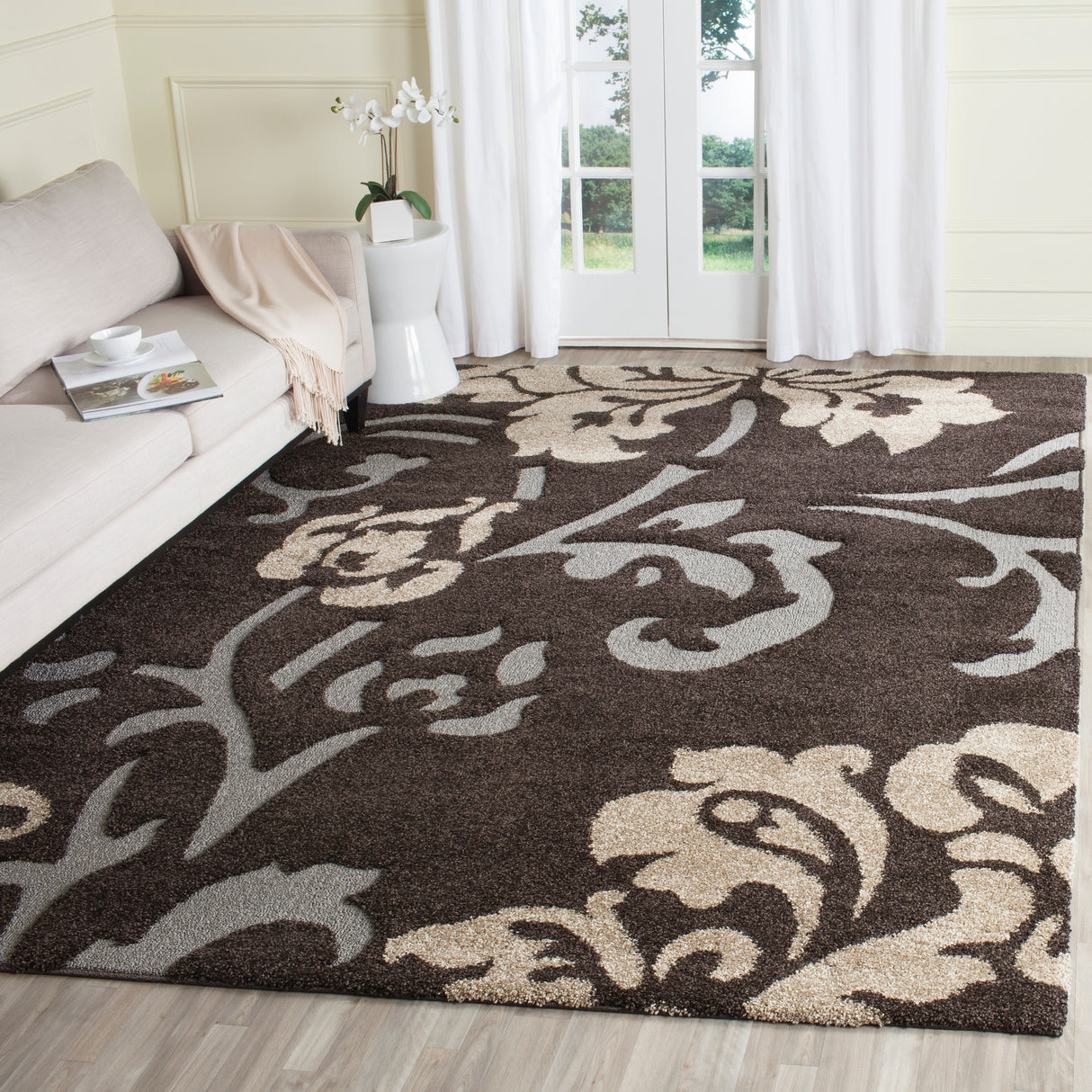 SAFAVIEH Florida Shag Kristrin Floral 1.2-inch Thick Rug