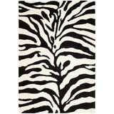 SAFAVIEH Florida Shag Vitchka Zebra Animal Print 1.2-inch Thick