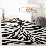 SAFAVIEH Florida Shag Vitchka Zebra Animal Print 1.2-inch Thick