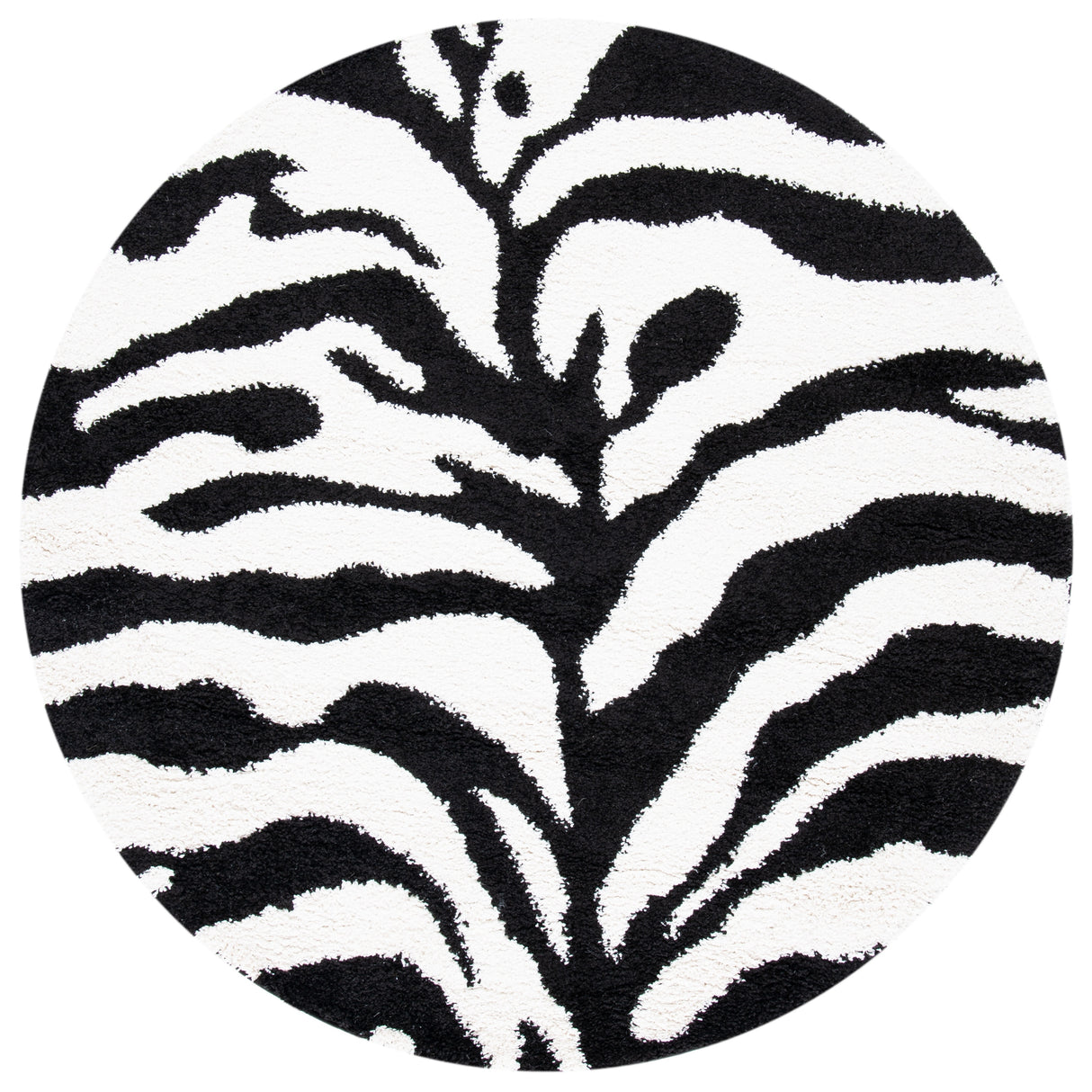 SAFAVIEH Florida Shag Vitchka Zebra Animal Print 1.2-inch Thick