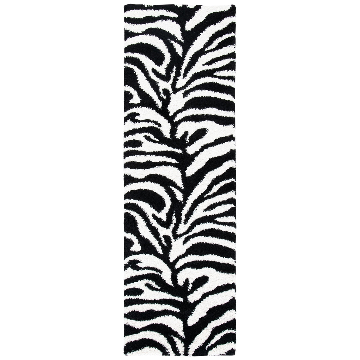 SAFAVIEH Florida Shag Vitchka Zebra Animal Print 1.2-inch Thick