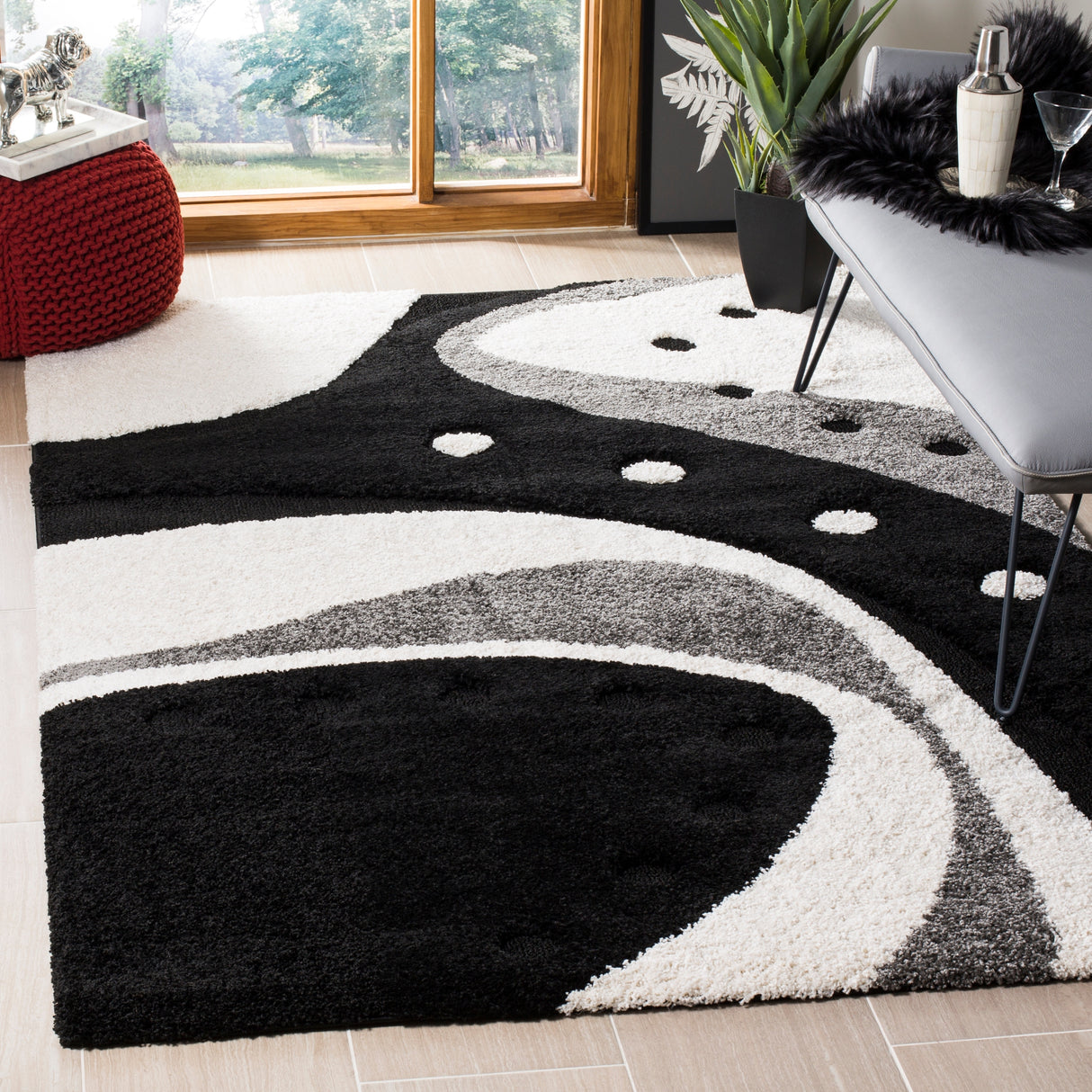 SAFAVIEH Florida Shag Wakaba Abstract 1.2-inch Thick Rug