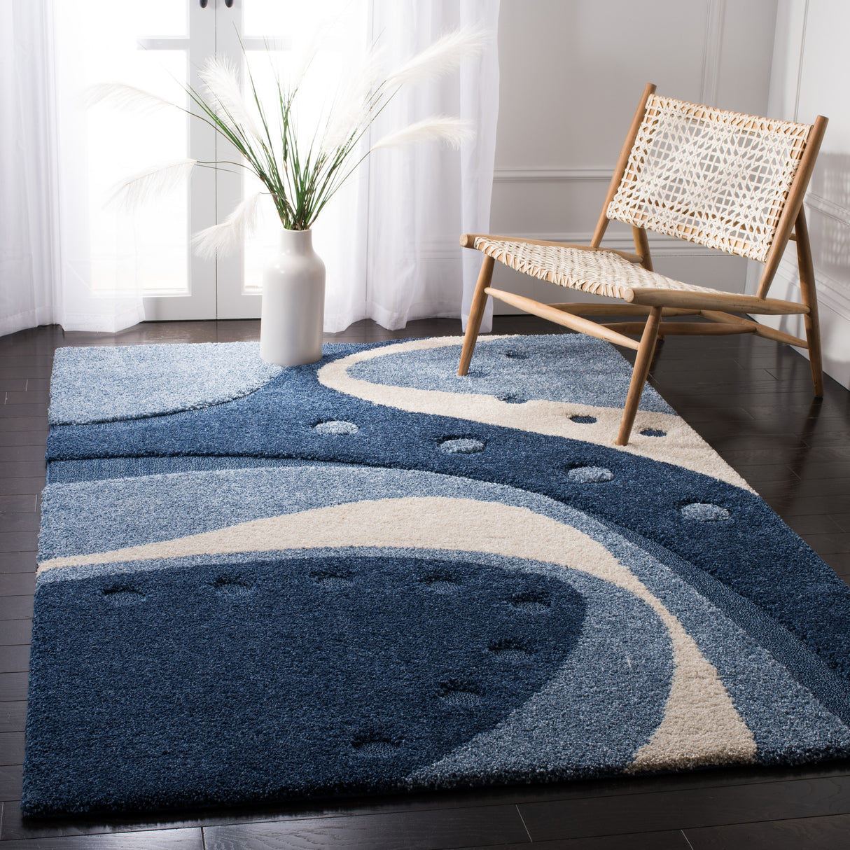 SAFAVIEH Florida Shag Wakaba Abstract 1.2-inch Thick Rug