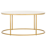 SAFAVIEH Florine Marble Coffee Table (Fully Assembled) - 39 In. W x 21 In. D x 18.3 In. H - 39Wx21Dx18H