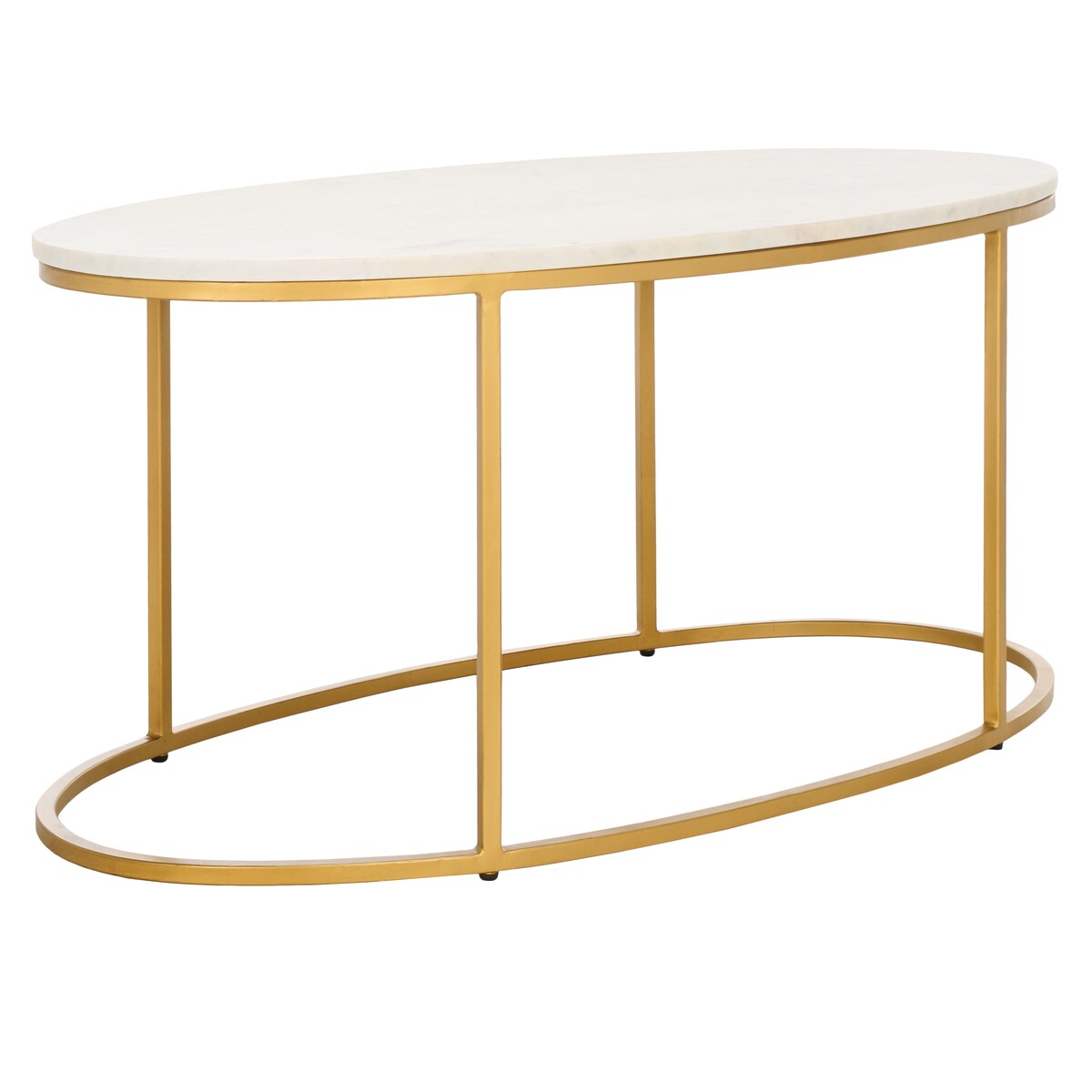 SAFAVIEH Florine Marble Coffee Table (Fully Assembled) - 39 In. W x 21 In. D x 18.3 In. H - 39Wx21Dx18H