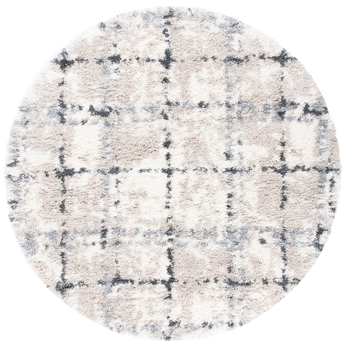 SAFAVIEH Fontana Shag Ashton Modern Check 2-inch Thick Rug