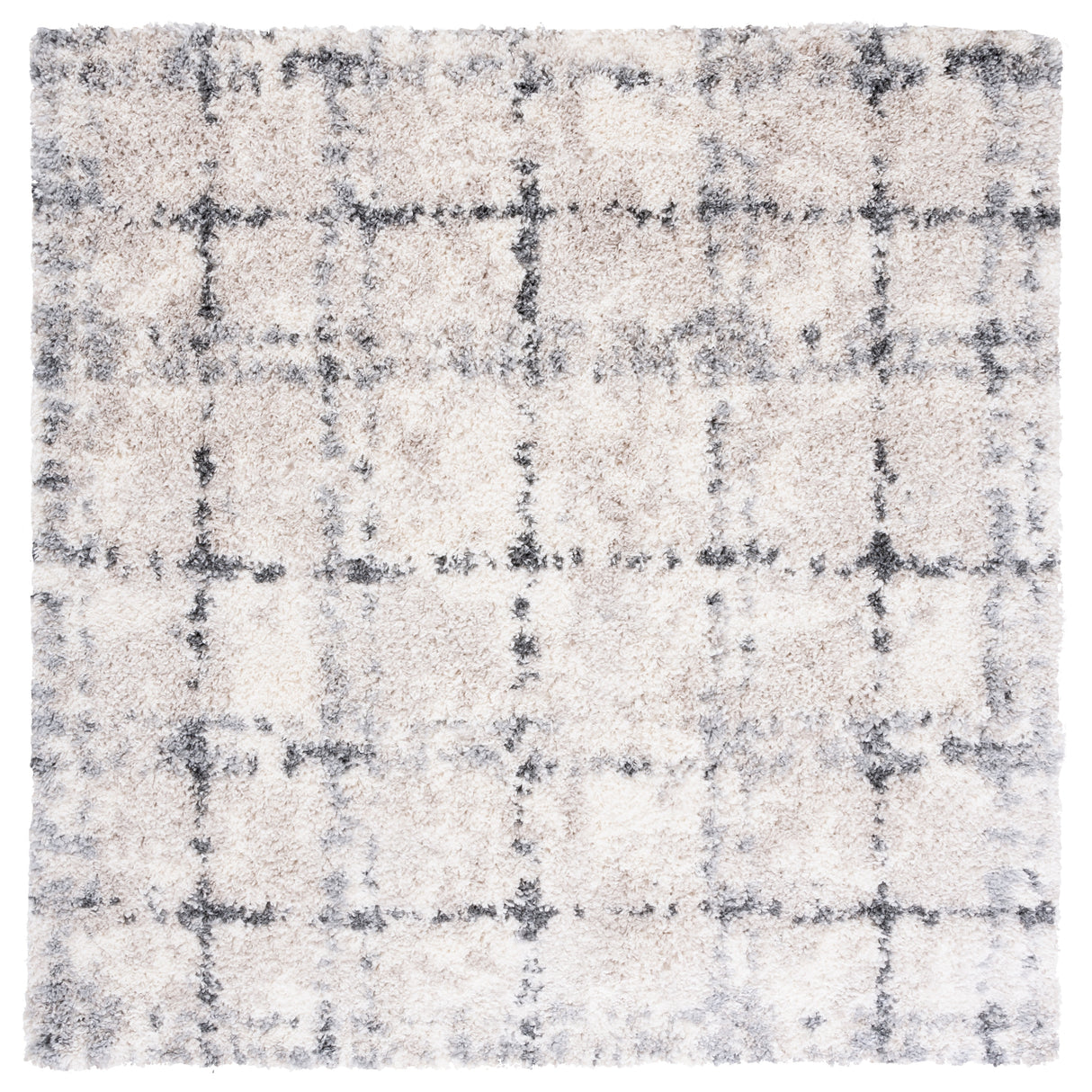 SAFAVIEH Fontana Shag Ashton Modern Check 2-inch Thick Rug