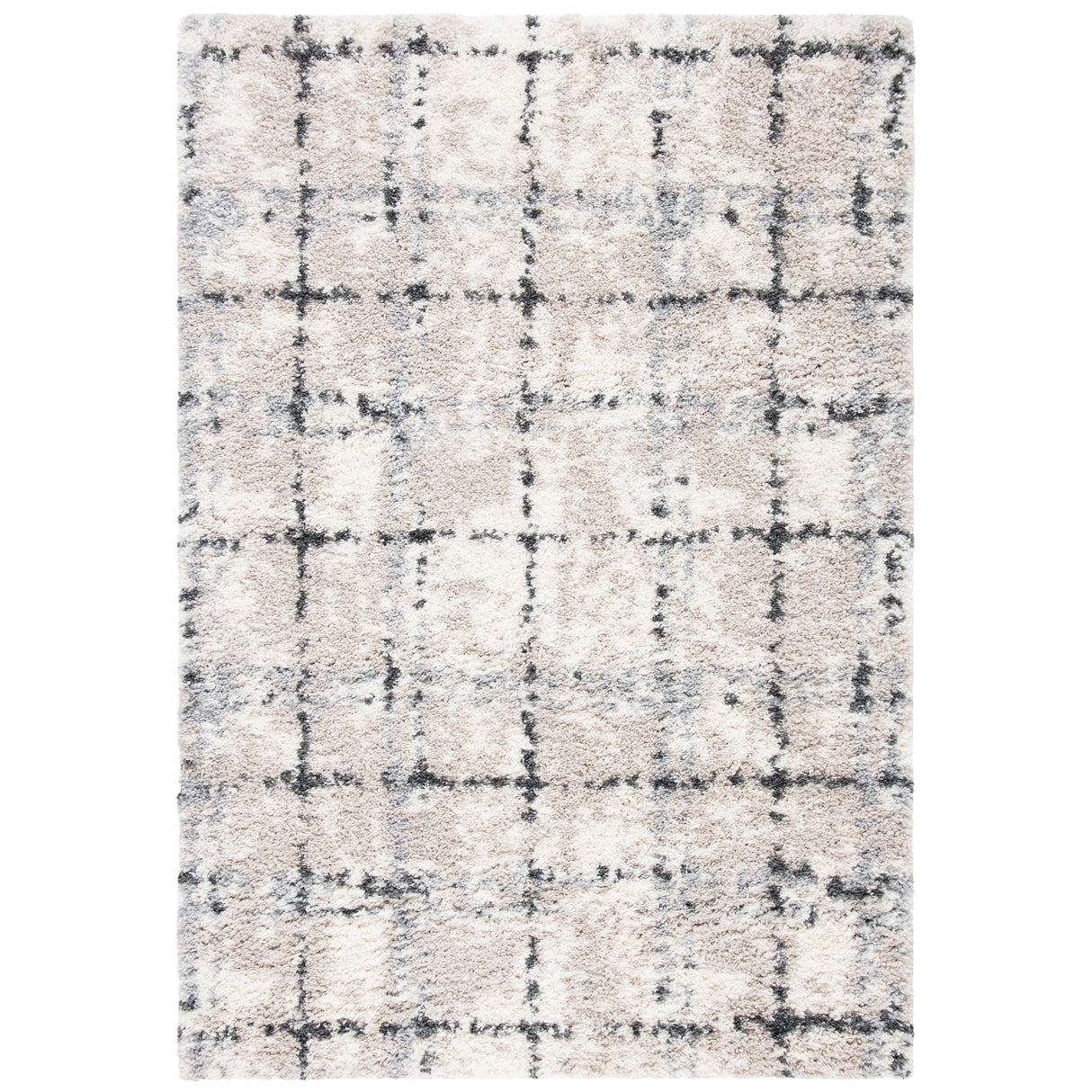 SAFAVIEH Fontana Shag Ashton Modern Check 2-inch Thick Rug