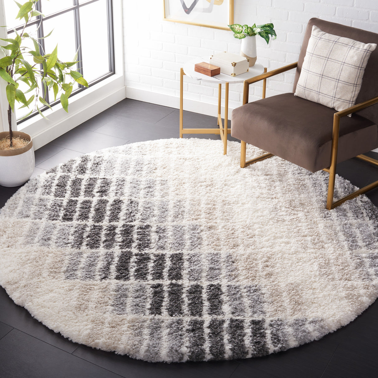 SAFAVIEH Fontana Shag Fershteh Modern 2-inch Thick Rug