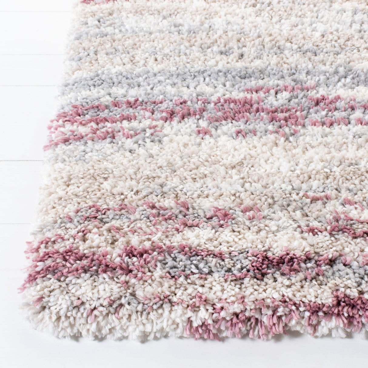 SAFAVIEH Fontana Shag Mevlide Modern Stripe 2-inch Thick Rug