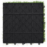 SAFAVIEH Foolke Grass Floor Tile - 12 In. W x 12 In. D x 0.5 In. H (10 Pack) - 12 In. W x 12 In. D x 0.5 In. H - 12Wx12Dx1H