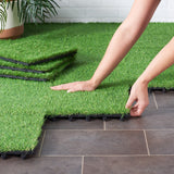 SAFAVIEH Foolke Grass Floor Tile - 12 In. W x 12 In. D x 0.5 In. H (10 Pack) - 12 In. W x 12 In. D x 0.5 In. H - 12Wx12Dx1H