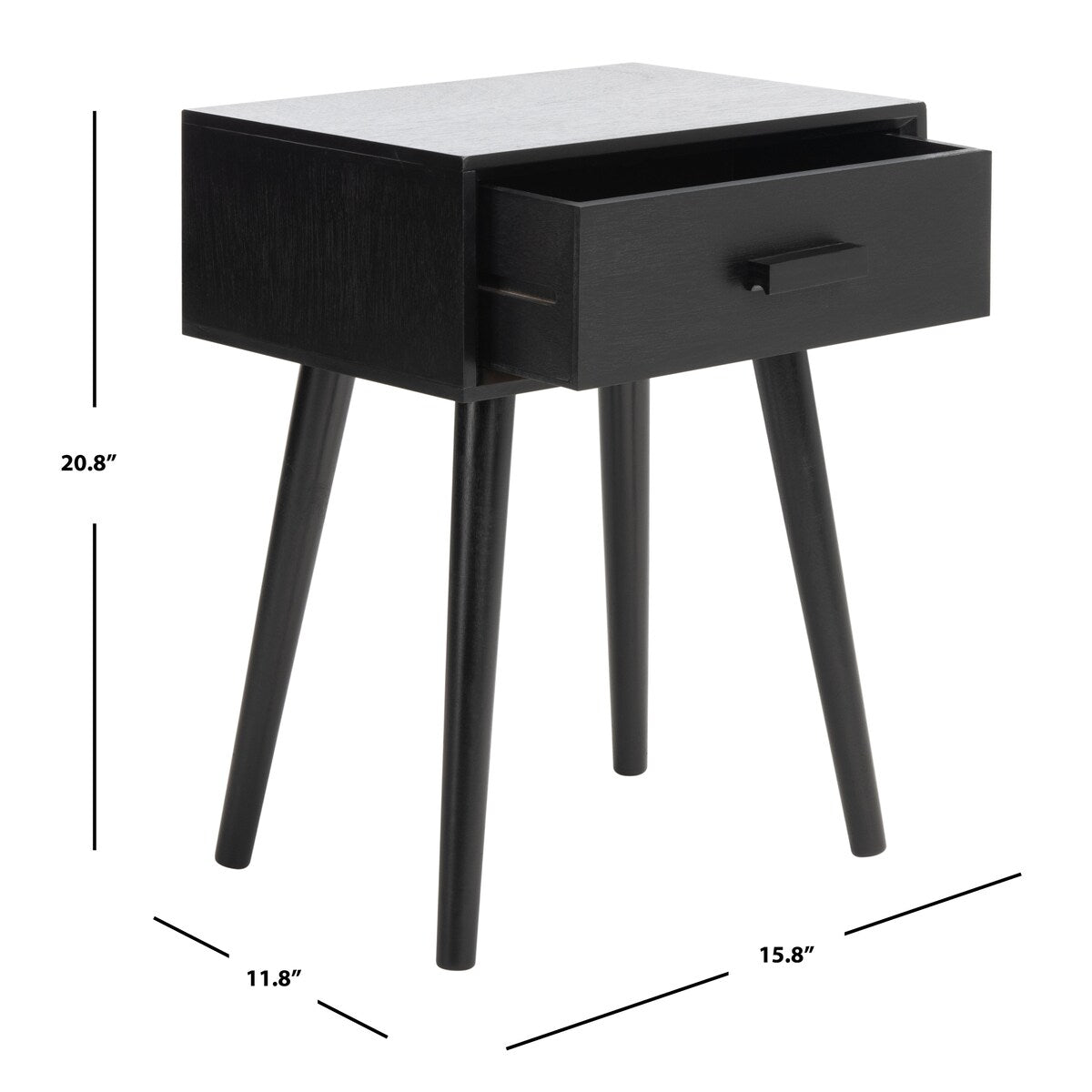 SAFAVIEH Fraida 1-Drawer Side Table - 15.8" x 11.8" x 20.8" - 16Wx12Dx21H