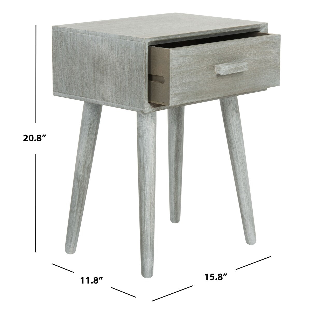 SAFAVIEH Fraida 1-Drawer Side Table - 15.8" x 11.8" x 20.8" - 16Wx12Dx21H