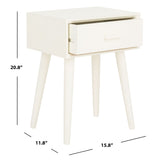 SAFAVIEH Fraida 1-Drawer Side Table - 15.8" x 11.8" x 20.8" - 16Wx12Dx21H