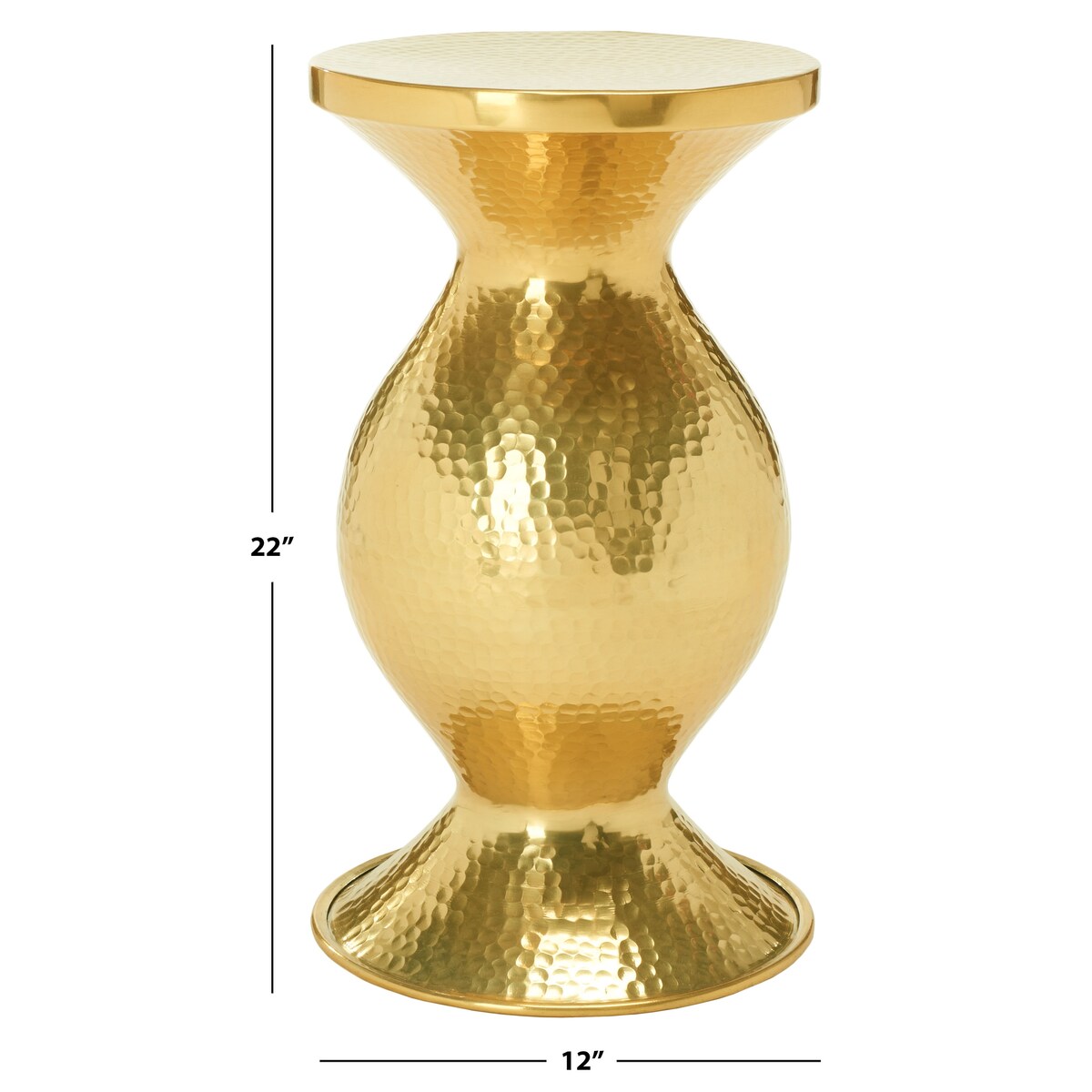 SAFAVIEH Fran 22-inch Hammered Antique Brass End Table - 12" x 12" x 22" - 12Wx12Dx22H