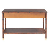 SAFAVIEH Franc Dark Brown/ Gold 2-Drawer 1-Shelf Console Table - 42" W x 15.8" L x 29" H - 42Wx16Dx29H