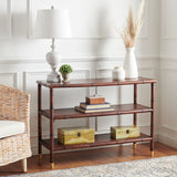 SAFAVIEH Francina Dark Brown/ Gold 2-Shelf Console Table - 42" W x 15.8" L x 29" H - 42Wx16Dx29H