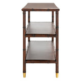 SAFAVIEH Francina Dark Brown/ Gold 2-Shelf Console Table - 42" W x 15.8" L x 29" H - 42Wx16Dx29H