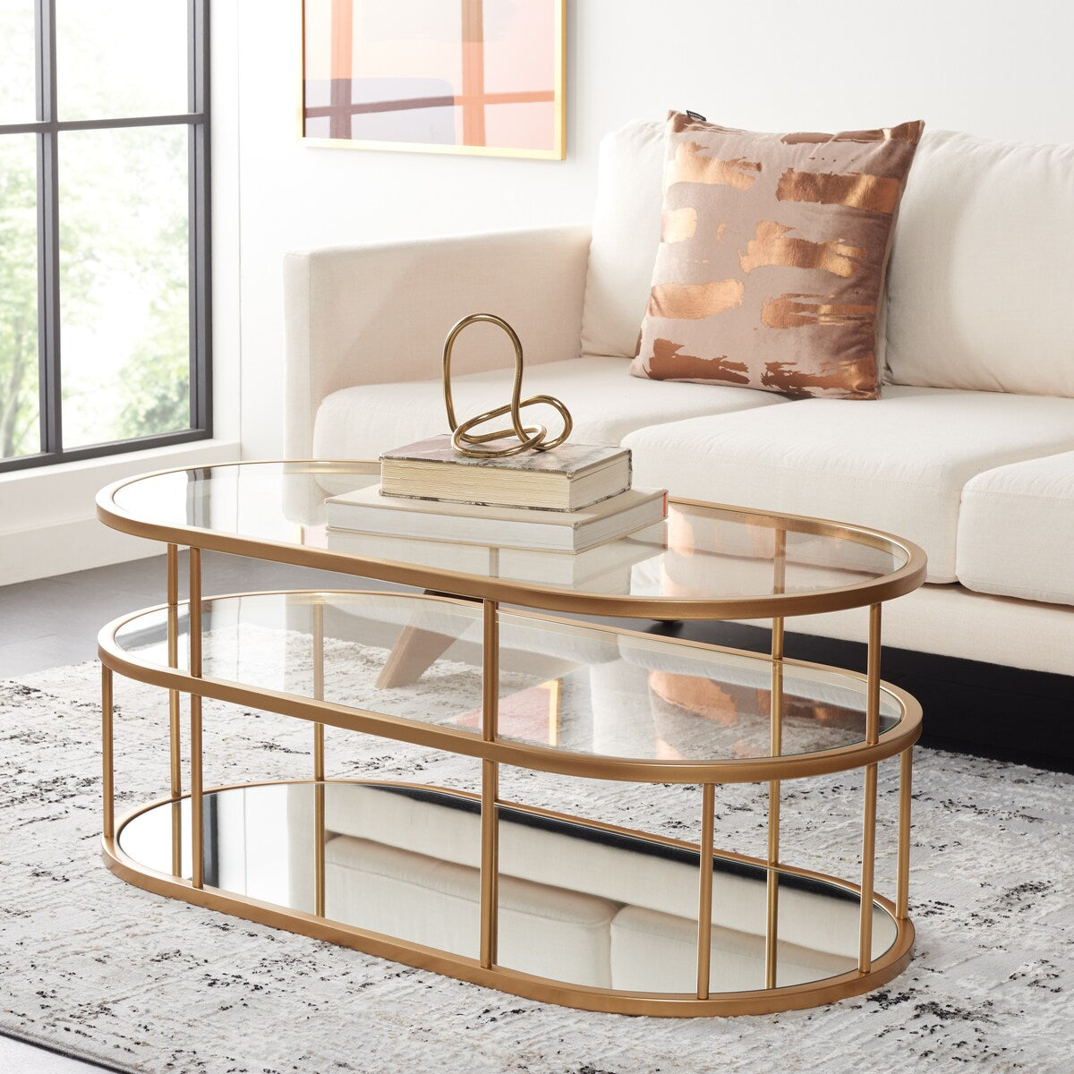 SAFAVIEH Frederica 3 Shelf Coffee Table - 42" L x 21" D x 17" H - 42Wx21Dx17H