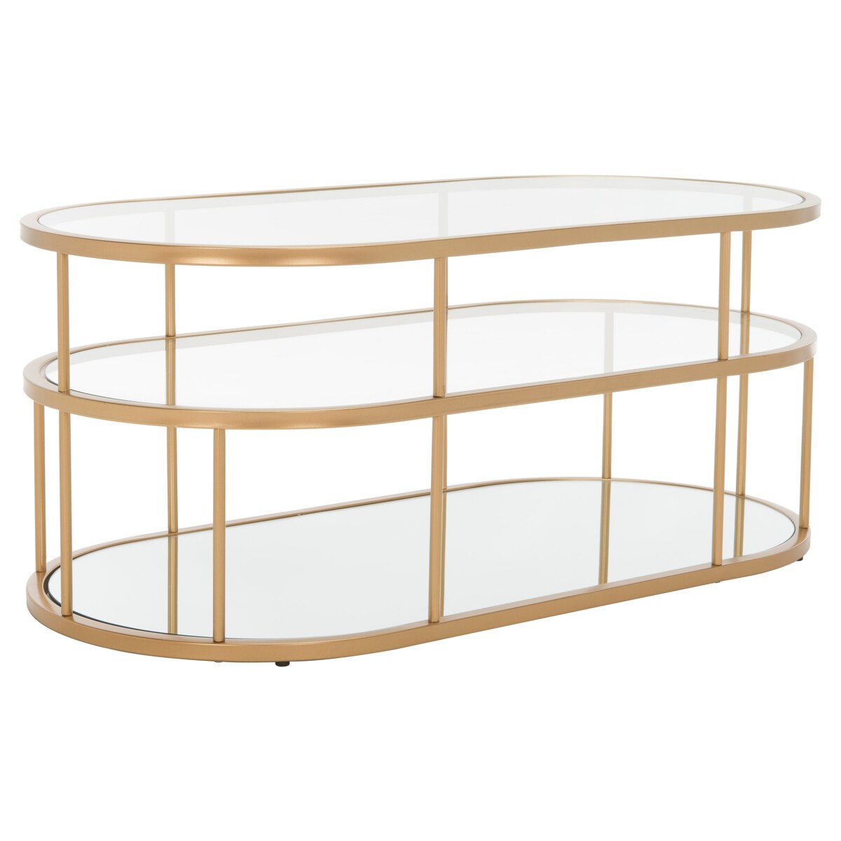 SAFAVIEH Frederica 3 Shelf Coffee Table - 42" L x 21" D x 17" H - 42Wx21Dx17H