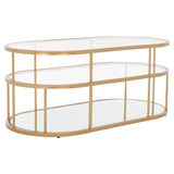 SAFAVIEH Frederica 3 Shelf Coffee Table - 42" L x 21" D x 17" H - 42Wx21Dx17H