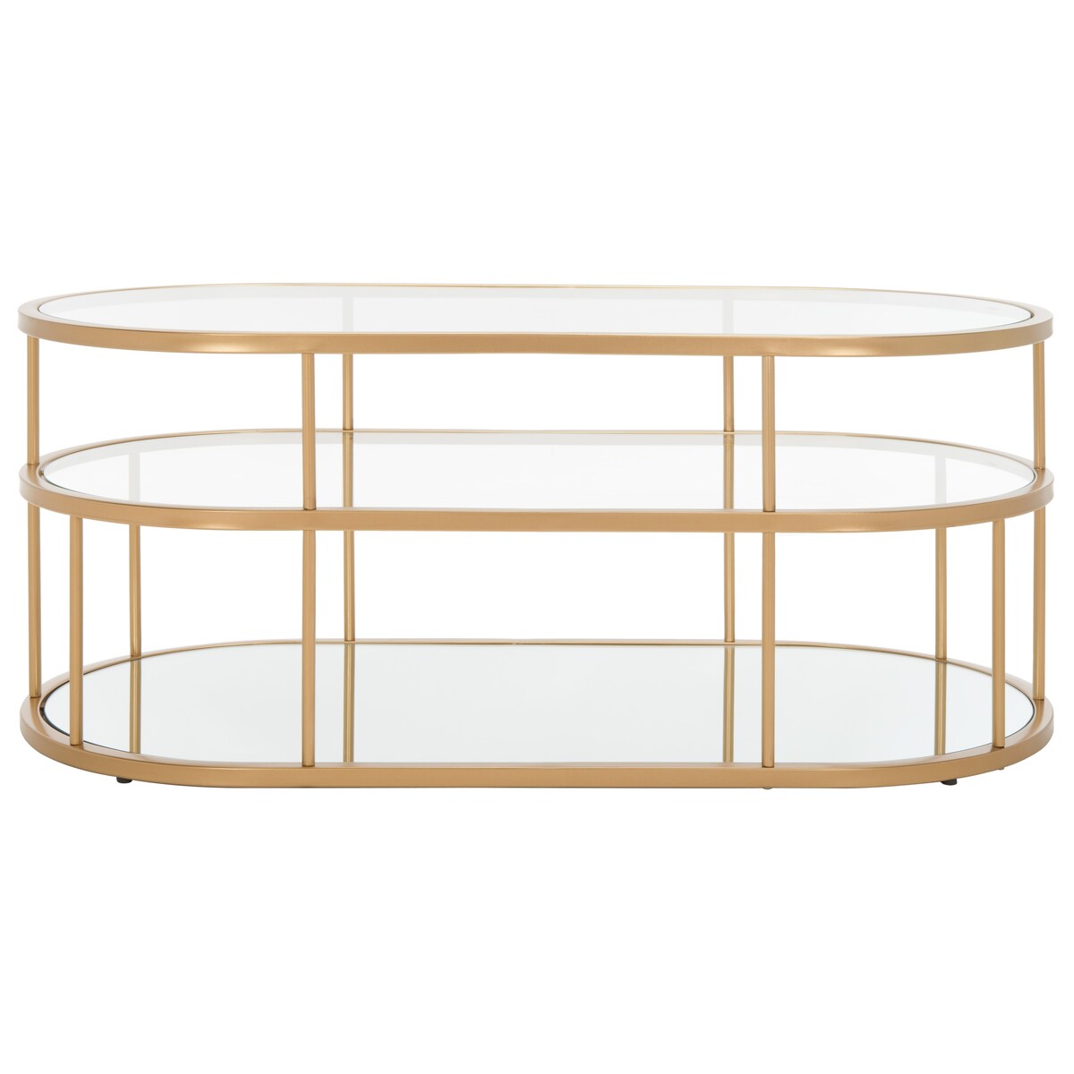 SAFAVIEH Frederica 3 Shelf Coffee Table - 42" L x 21" D x 17" H - 42Wx21Dx17H