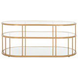 SAFAVIEH Frederica 3 Shelf Coffee Table - 42" L x 21" D x 17" H - 42Wx21Dx17H