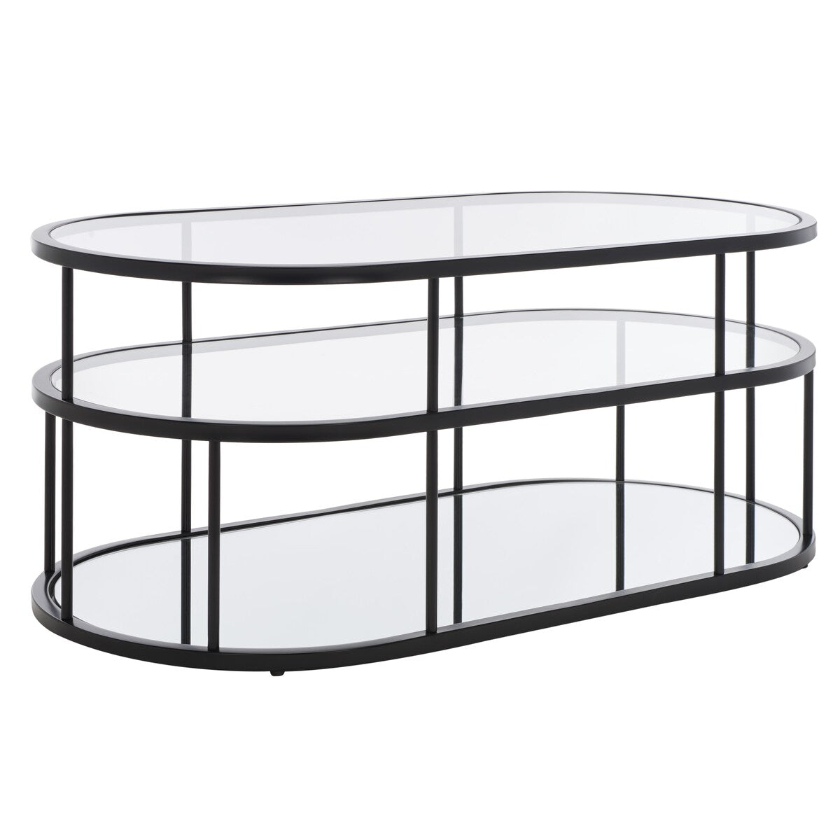 SAFAVIEH Frederica 3 Shelf Coffee Table - 42" L x 21" D x 17" H - 42Wx21Dx17H