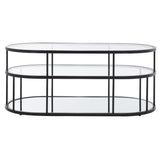 SAFAVIEH Frederica 3 Shelf Coffee Table - 42" L x 21" D x 17" H - 42Wx21Dx17H