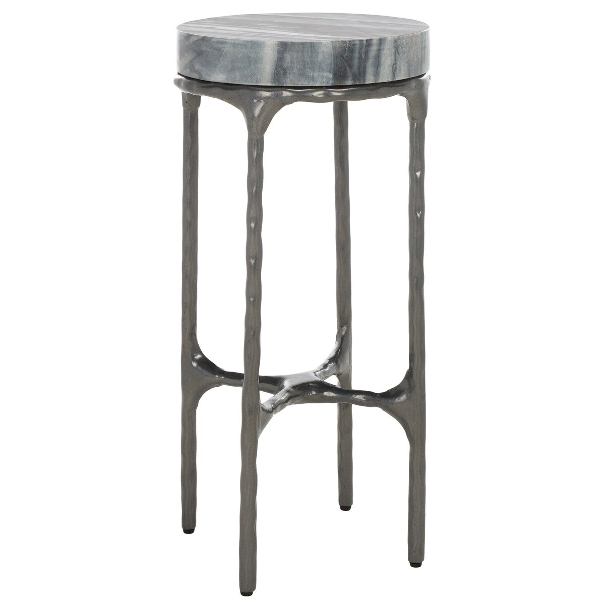 SAFAVIEH Gali Hammered Round Top Side Table (Fully Assembled) - 12.3 In. W x 12.3 In. D x 25.3 In. H - 12Wx12Dx25H