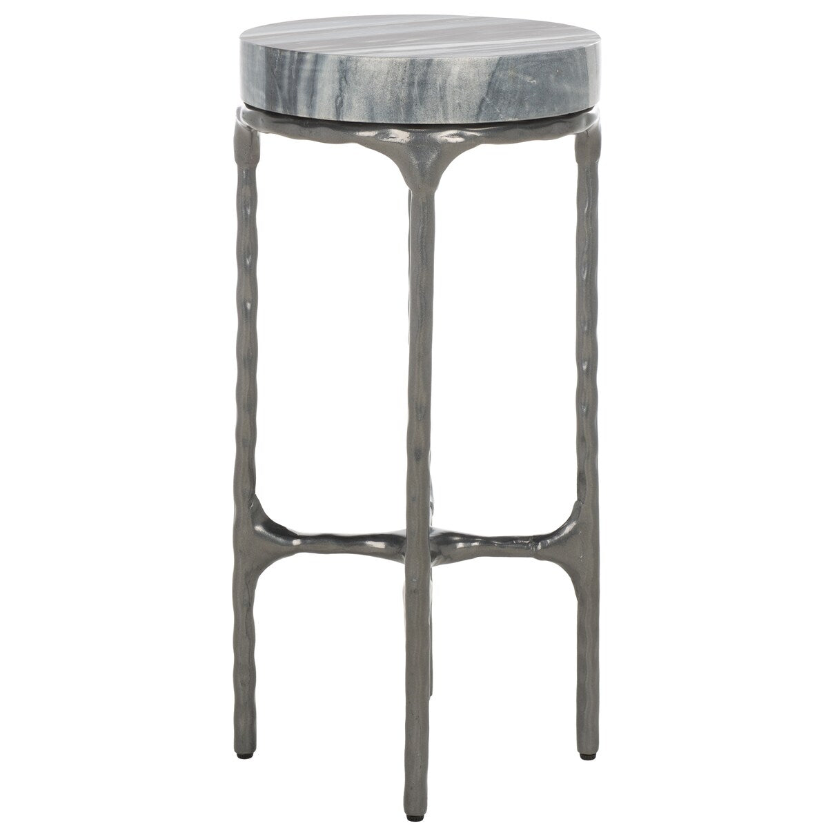 SAFAVIEH Gali Hammered Round Top Side Table (Fully Assembled) - 12.3 In. W x 12.3 In. D x 25.3 In. H - 12Wx12Dx25H