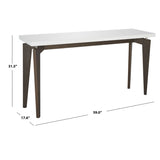 SAFAVIEH Gaye Mid-Century Modern White/ Dark Brown Lacquer Console Table - 59" x 17.6" x 31.5" - 59Wx18Dx32H