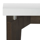 SAFAVIEH Gaye Mid-Century Modern White/ Dark Brown Lacquer Console Table - 59" x 17.6" x 31.5" - 59Wx18Dx32H