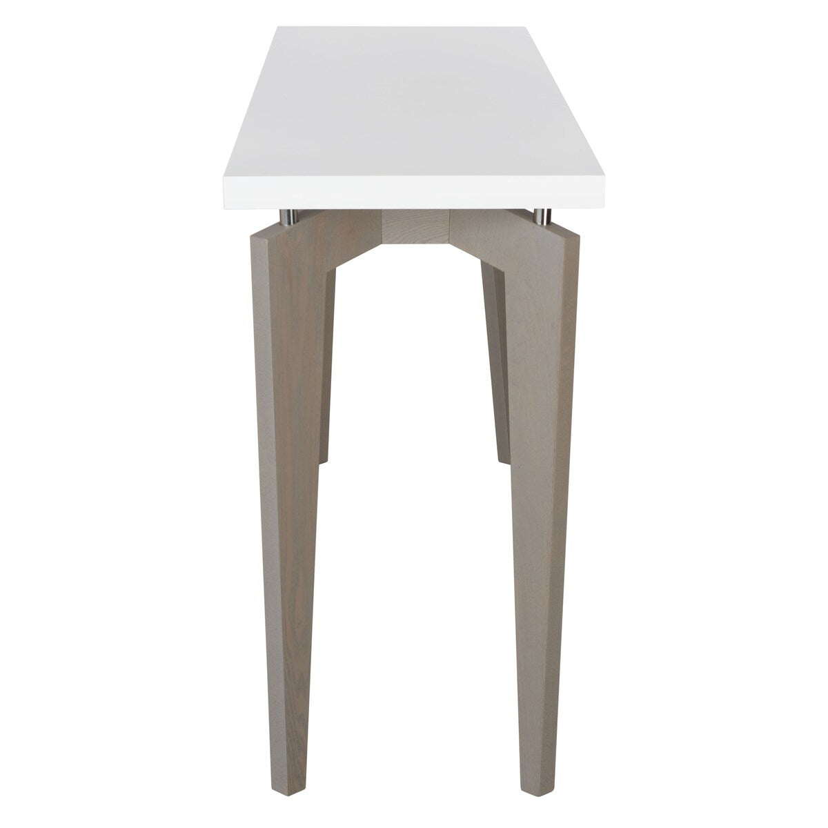 SAFAVIEH Gaye Mid-Century Modern White/ Dark Brown Lacquer Console Table - 59" x 17.6" x 31.5" - 59Wx18Dx32H