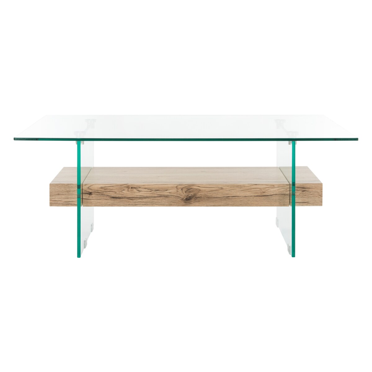 SAFAVIEH Gennie Modern Glass Coffee Table - 43.3" x 23.6" x 16.5" - 43Wx24Dx17H