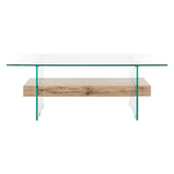 SAFAVIEH Gennie Modern Glass Coffee Table - 43.3" x 23.6" x 16.5" - 43Wx24Dx17H